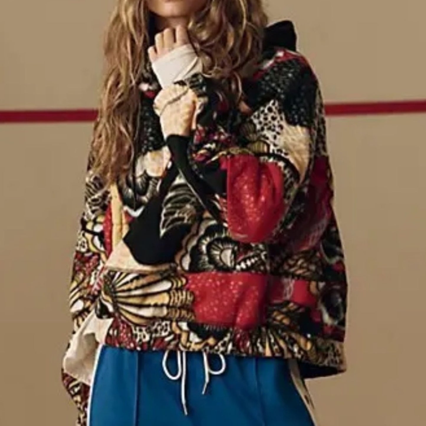 Free People Wild And Free Printed Fleece Pullover in Wildflower Retro Combo