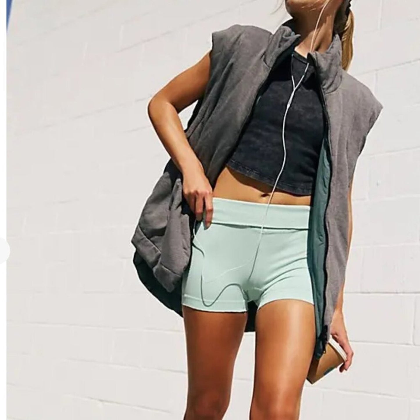 Free People Slalom Reversible Fleece in Midnight Jade