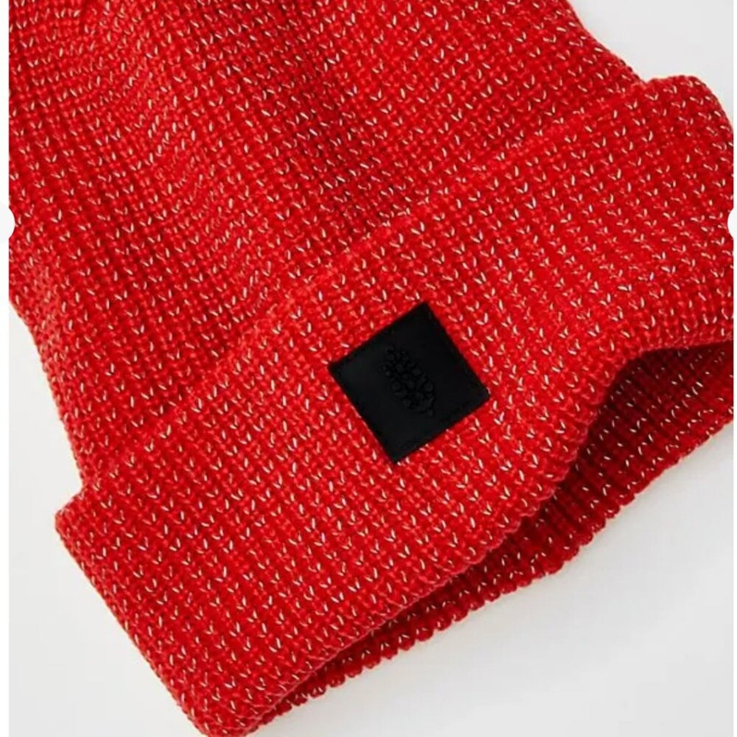 Free People Let's Race Fleece Lined Recycled Yarn Beanie in Racing Red