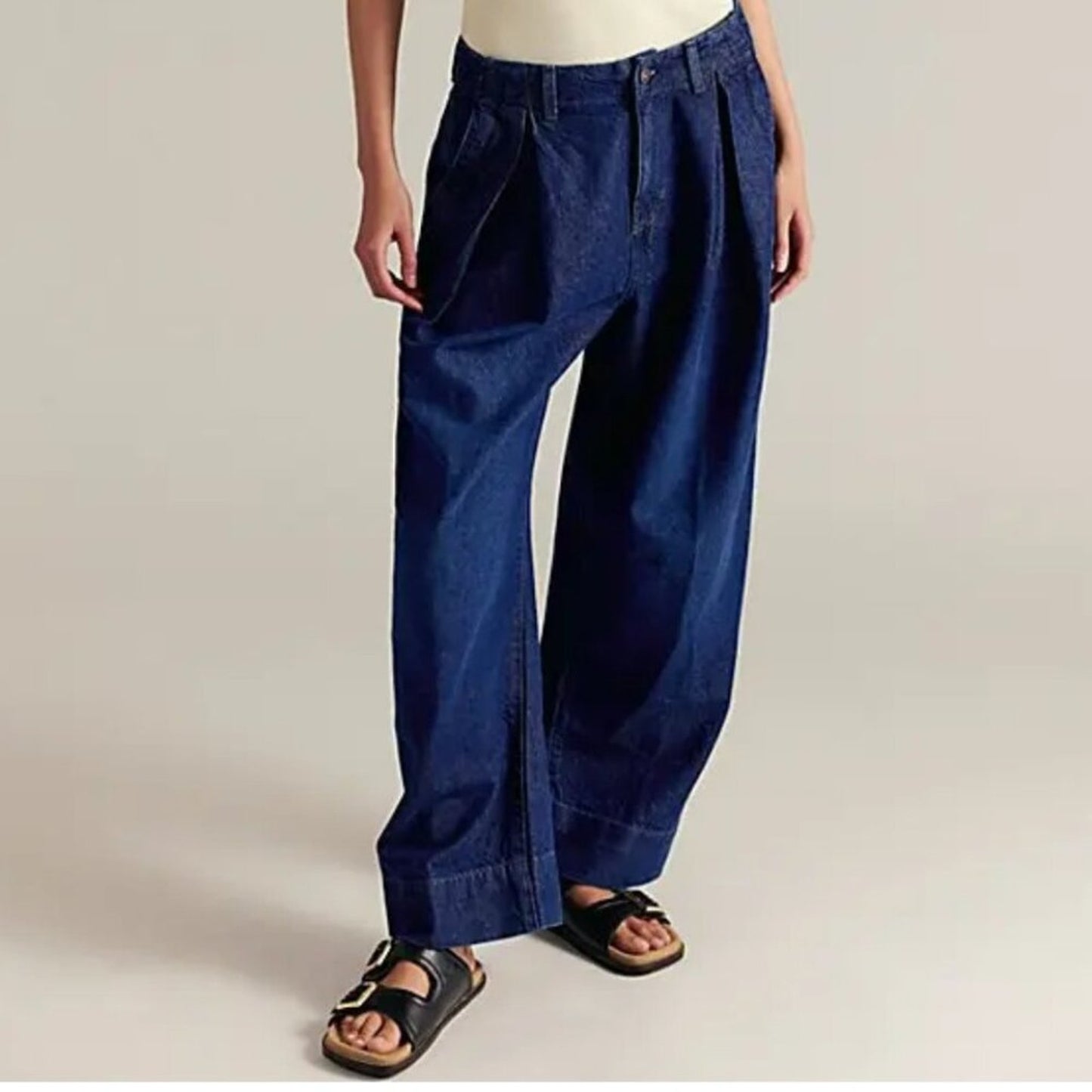 Free People CRVY New Spin Trouser Jeans in Dark Wash