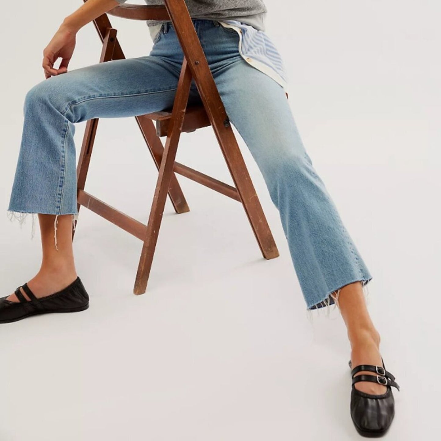 NWOT Free People Gemini Ballet Flats in Black