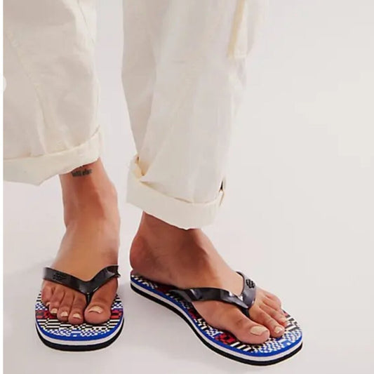 NWOT Free People FP Movement Game On Flip-Flops in Checkered